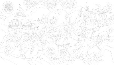 紅色黨建浮雕雕塑原創手繪設計稿