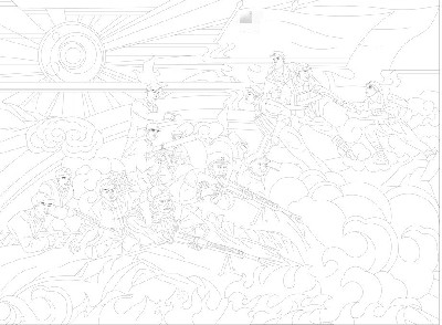 紅色黨建浮雕雕塑原創手繪設計稿