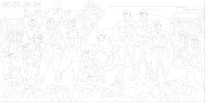 慶祝勝利浮雕雕塑原創手繪設計稿