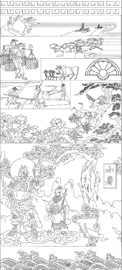 小暑浮雕雕塑原創(chuàng)手繪設(shè)計稿