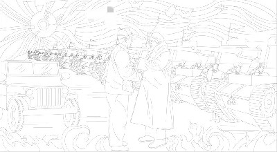 紅色黨建浮雕雕塑原創手繪設計稿