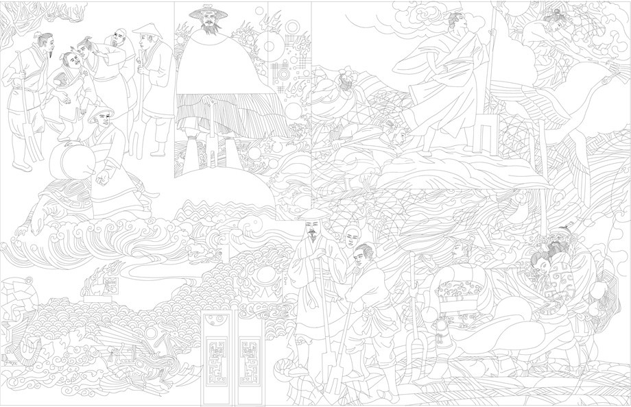 人文歷史浮雕雕塑原創(chuàng)手繪設(shè)計稿